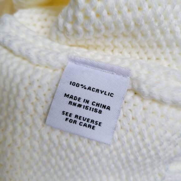 525 AMERICA Fringe Pullover Sweater White Multi | L - Picture 9 of 12